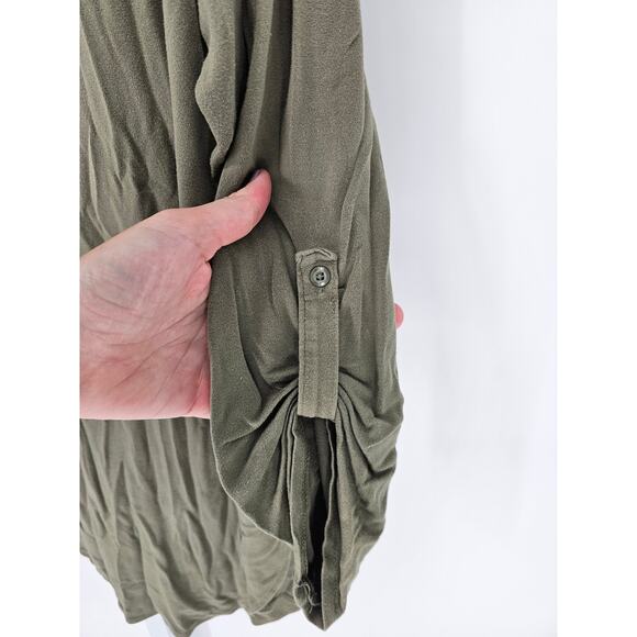 Apt. 9 Women's Green Long Sleeve Button Down Asymmetric Shirt Top Size XXL - Picture 5 of 5